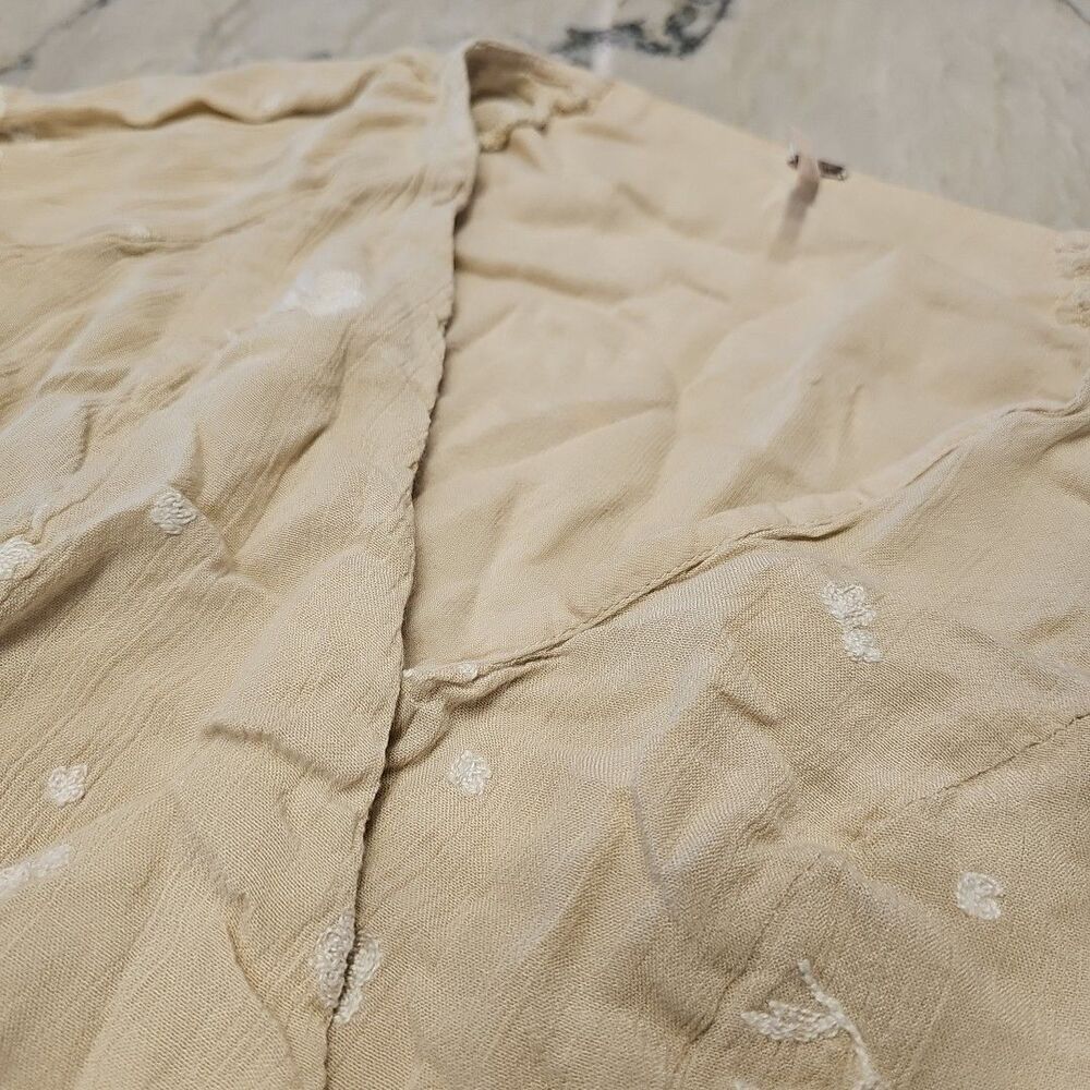 Free People Dress Size 0 Almond Jasmine Embroidered Kimono Fit Flare OB456149 - Picture 3 of 14